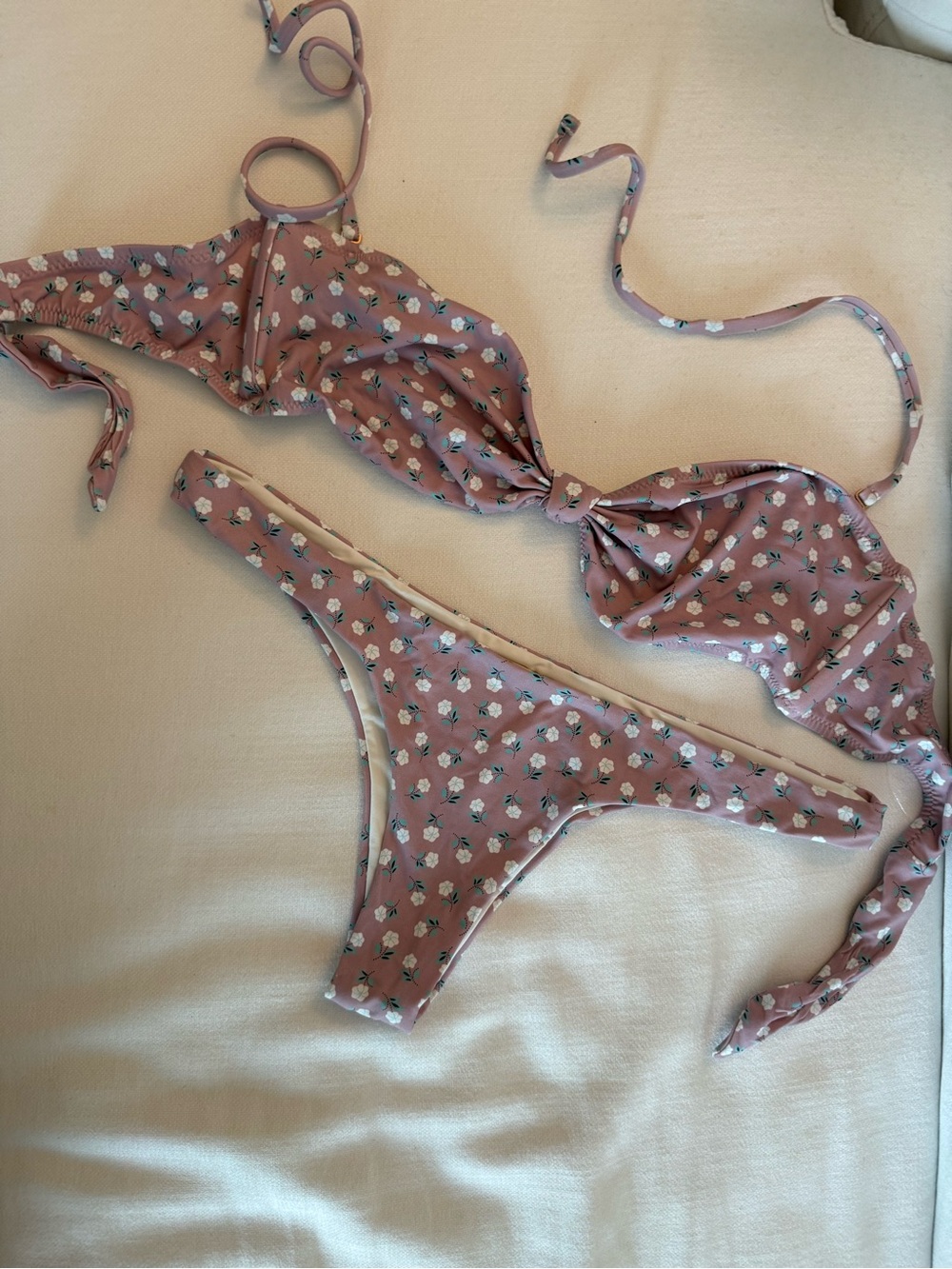 Eberjey Petite Fleur Bikini Set - Lulu twisted bandeau top & cheeky bottom
